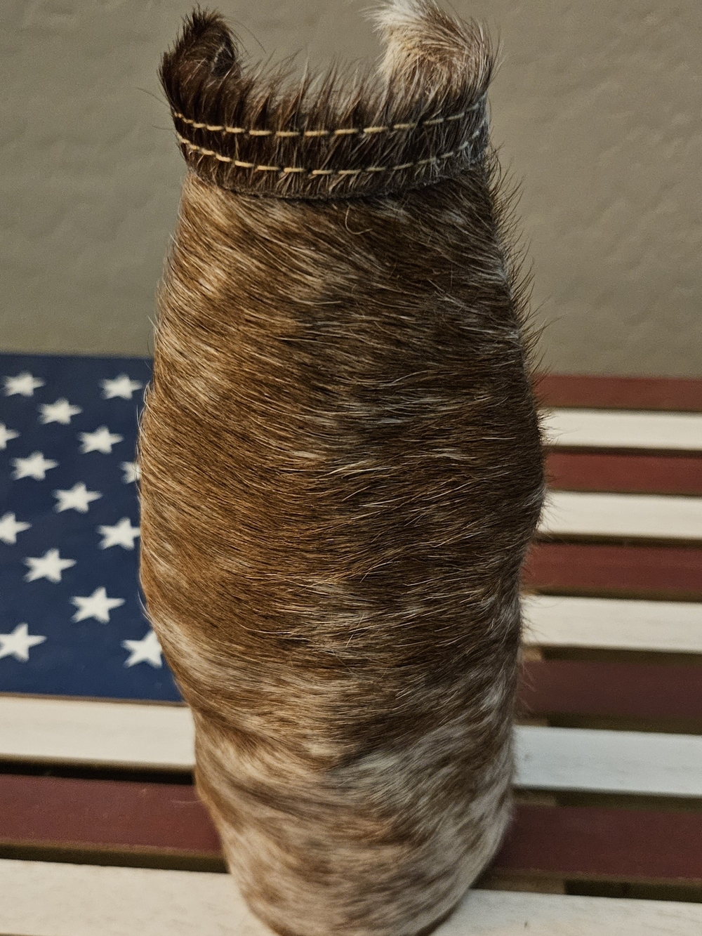 Myra Bag Brown Cowhide Hair-On Insulated Bottle Sleeve